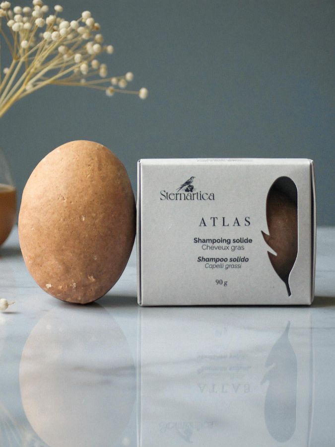 Shampoing solide pour cheveux gras au ghassoul | ATLAS