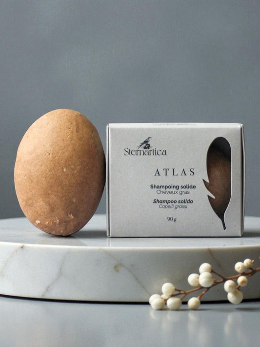 Shampoing solide pour cheveux gras au ghassoul | ATLAS