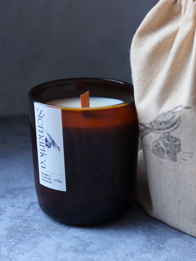 Bougie parfumée à la cire de tournesol