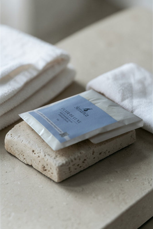 Trois savonnettes d'accueil de 20 g dans leur sachet papier individuel