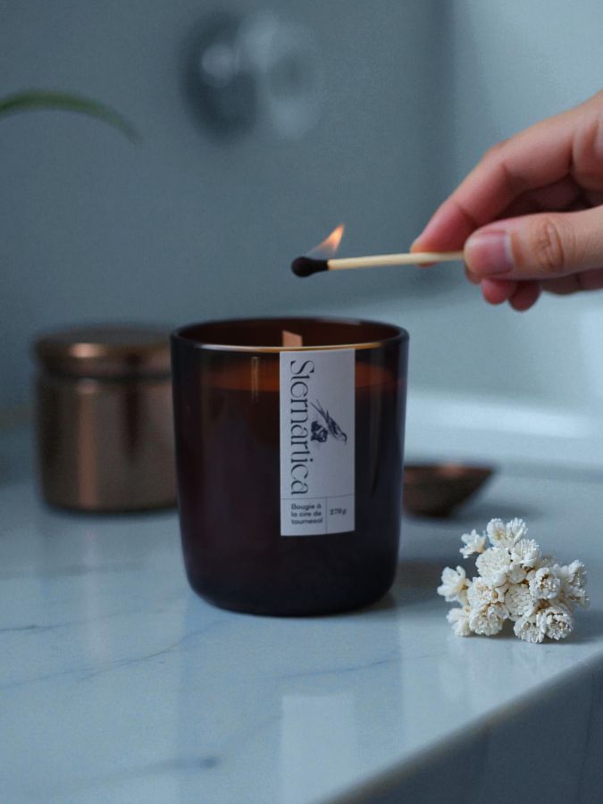 Bougie parfumée à la cire de tournesol