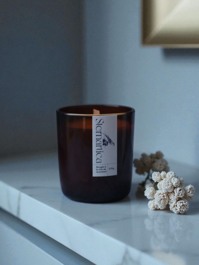 Bougie parfumée à la cire de tournesol