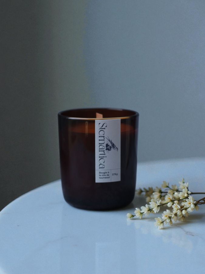 Bougie parfumée à la cire de tournesol