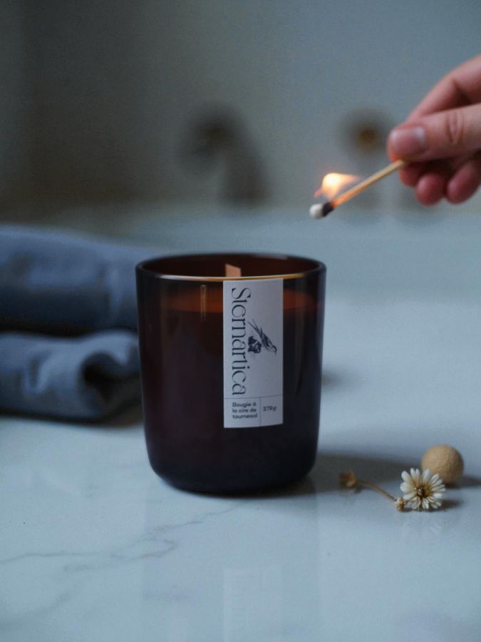 Bougie parfumée à la cire de tournesol