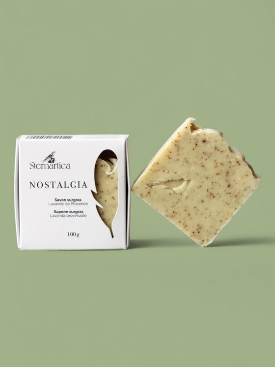 Nostalgia, exfoliating body and face soap with grape seeds